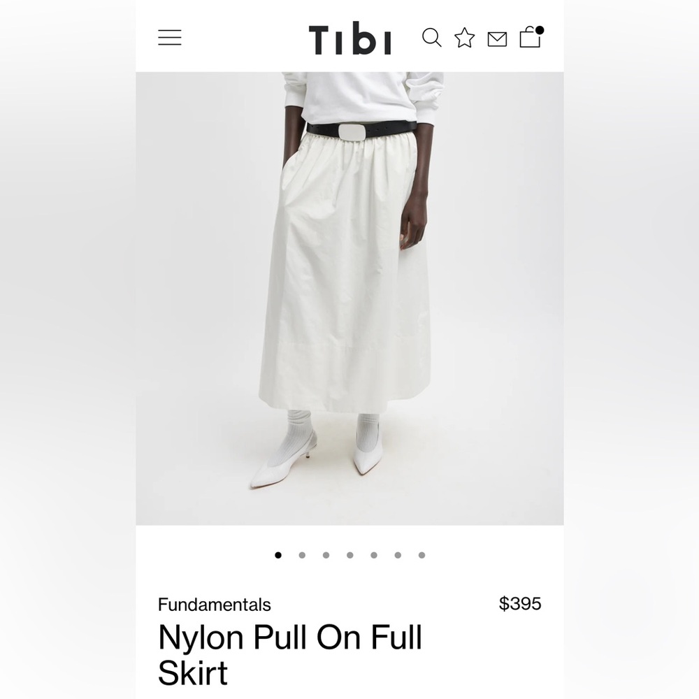 Tibi nylon pull on skirt - white size medium- worn once